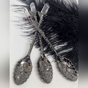 Vintage Style Genuine Clear Quartz Ritual Spoon. Crystal Tea Spoon.